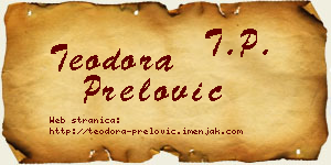 Teodora Prelović vizit kartica